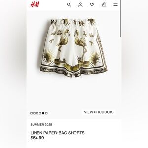 Tropical Print Women linen shorts